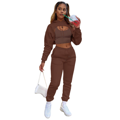 Lady Tracksuit Sweatshirt Pants Sets Sport Wear Suit MALSOOA