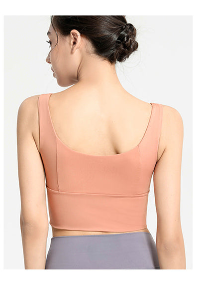 Zip Front Yoga Bra-Pink MALSOOA