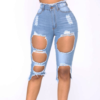 Ripped Bermuda Denim Shorts MALSOOA