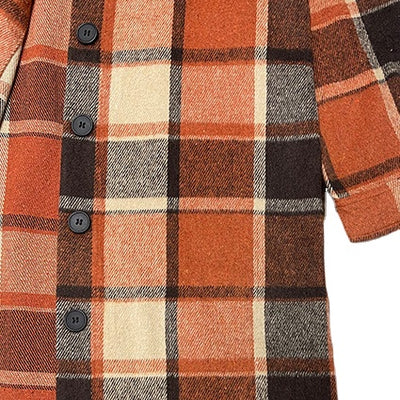 Long Sleeve Plaid Coat MALSOOA