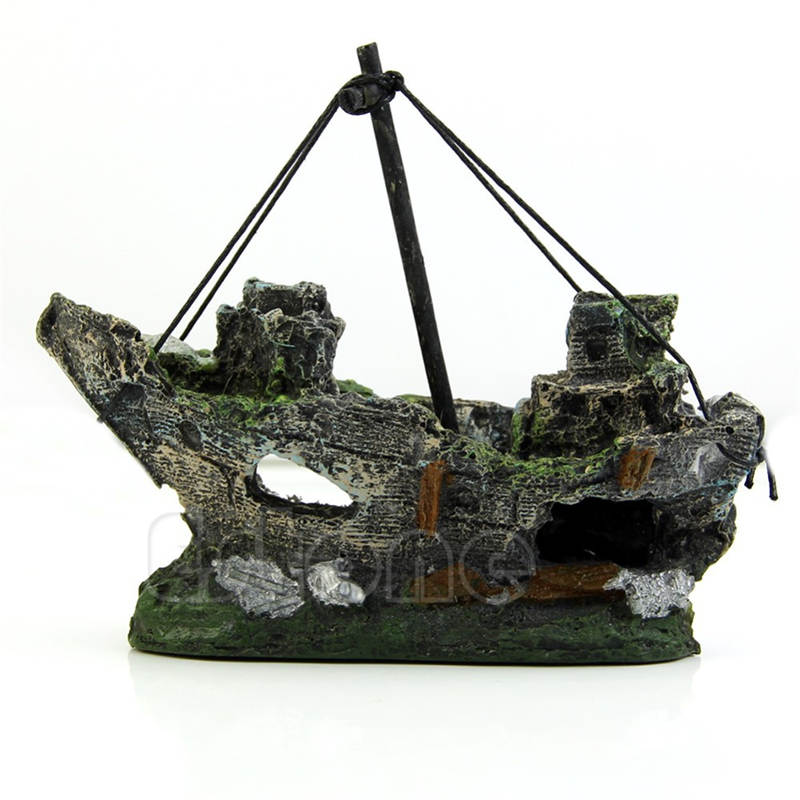 Sunken Ship Wreck Aquarium Ornament