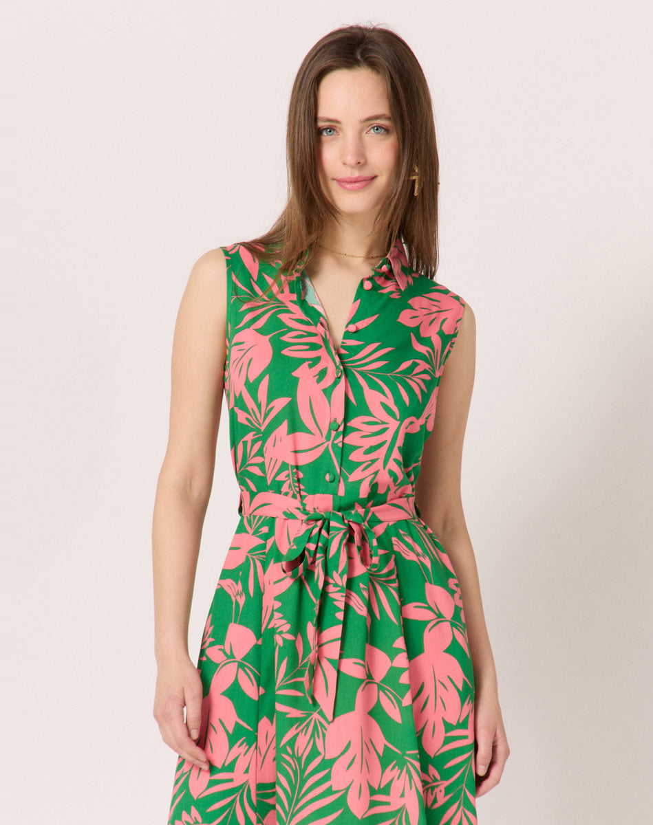 Vestido tropical Color Verde Vestidos Mujer | NafNaf
