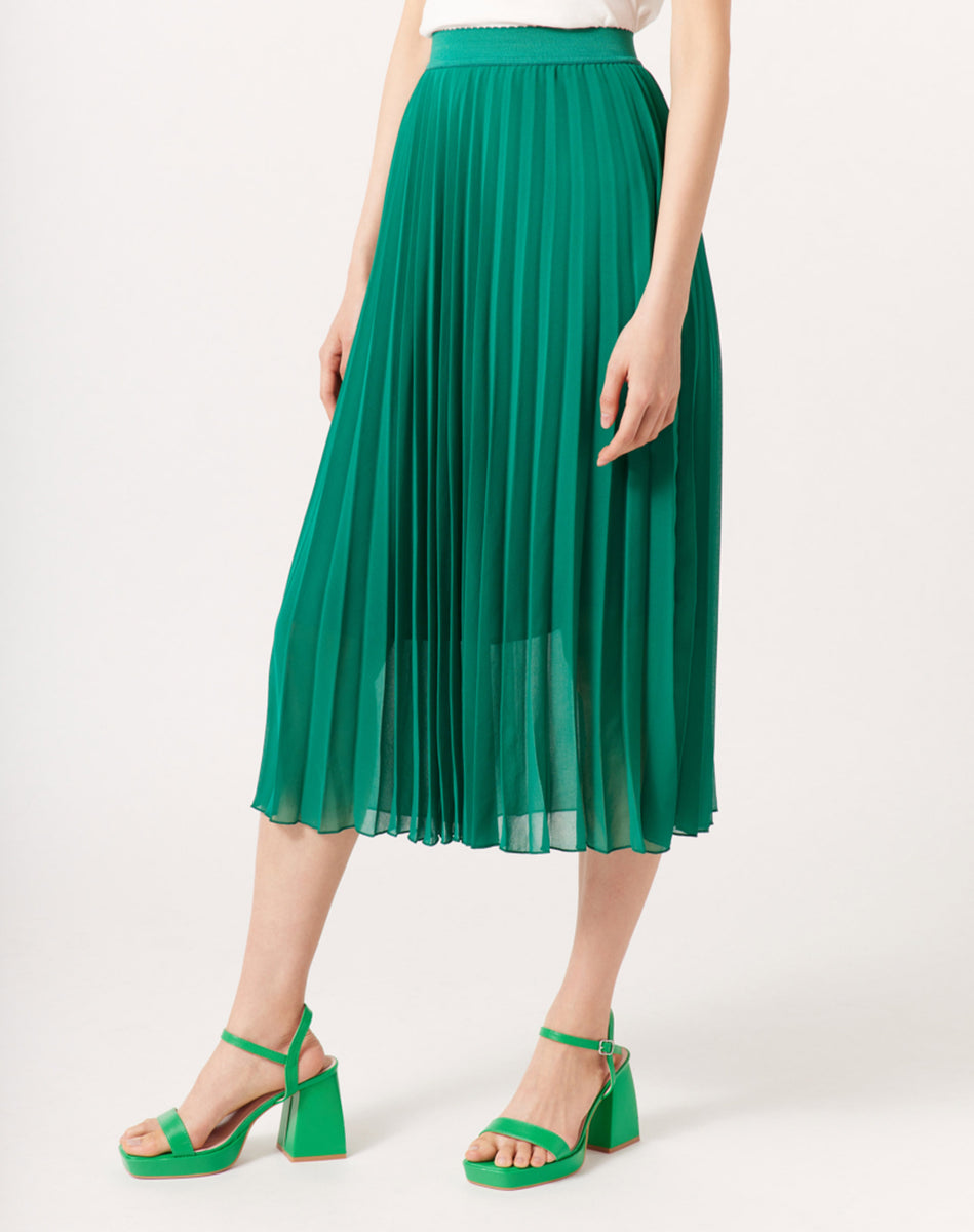 Aparentemente hogar melodía Falda midi plisada Color Verde | Faldas Mujer | NafNaf España