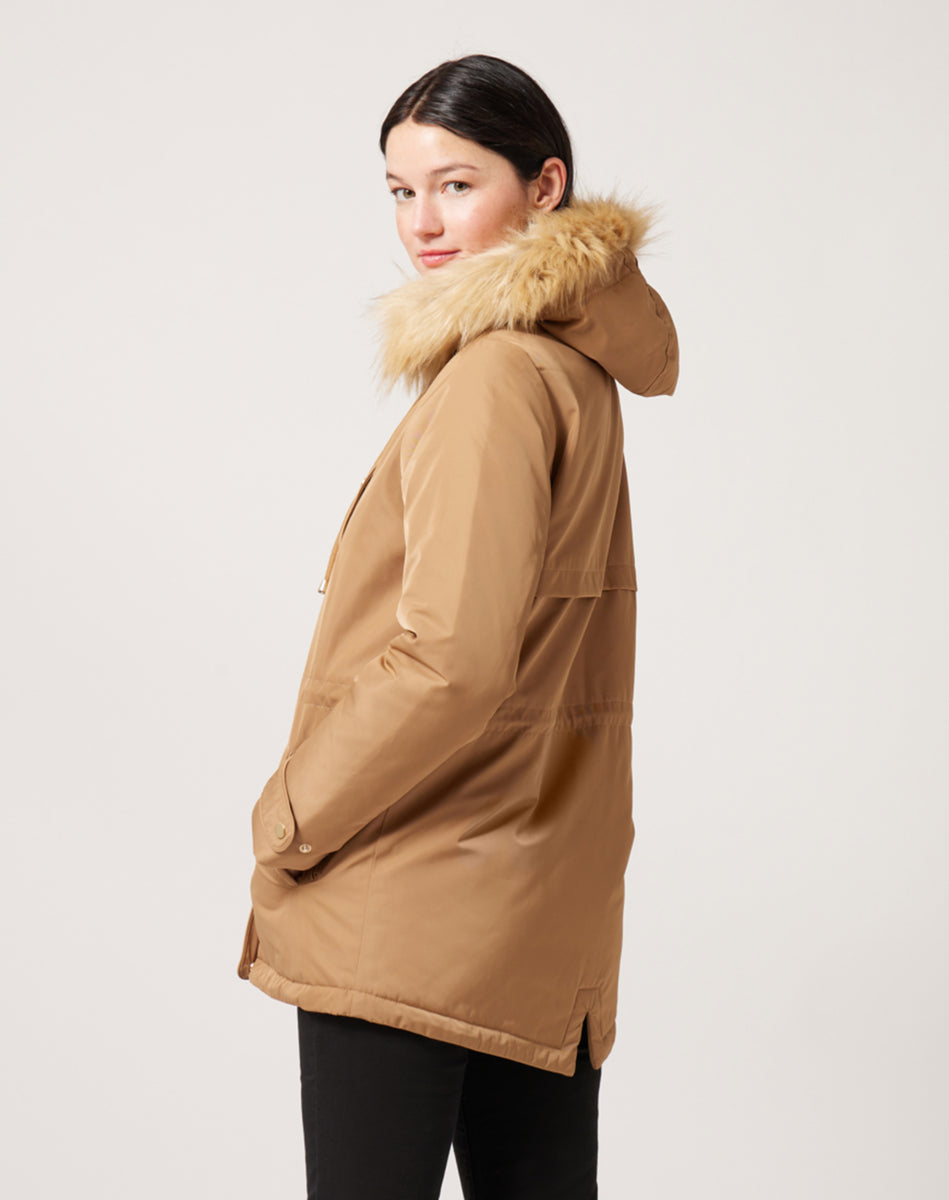 Parka corta Color Camel | Abrigos | NafNaf España