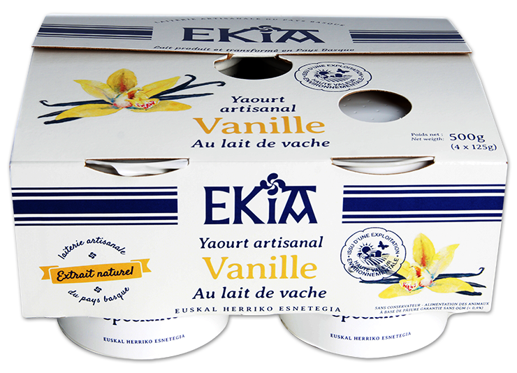 Ekia, yaourt vanille au lait de vache