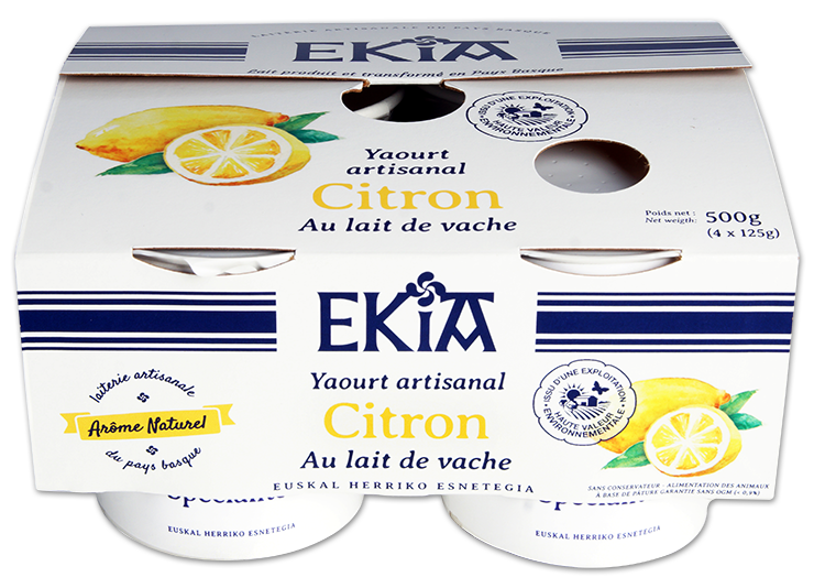Ekia, yaourt citron au lait de vache
