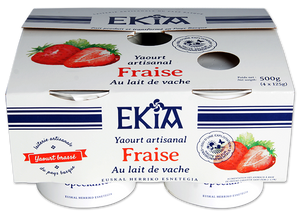 Ekia, yaourt brassé fraise au lait de vache