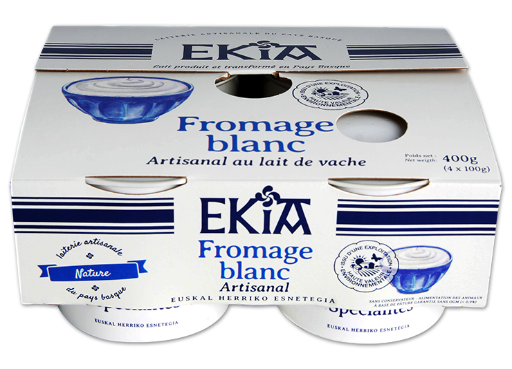 Ekia, fromage blanc nature au lait de vache
