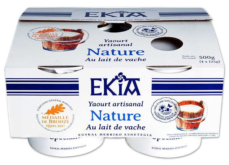 Ekia, yaourt nature au lait de vache