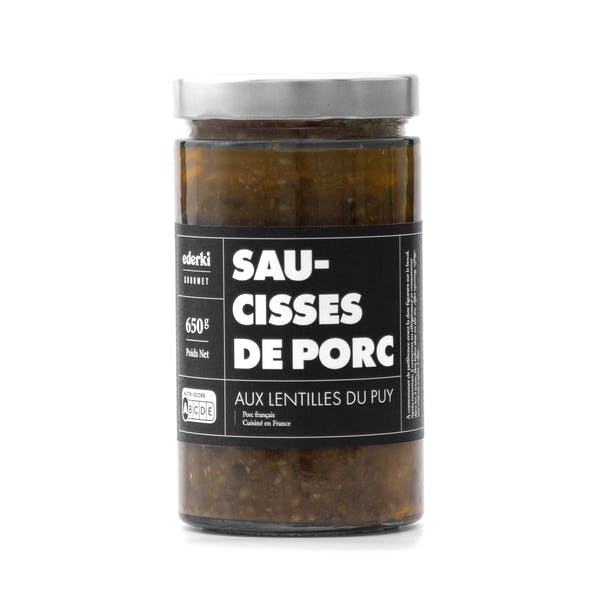 Saucisses de porc aux lentilles