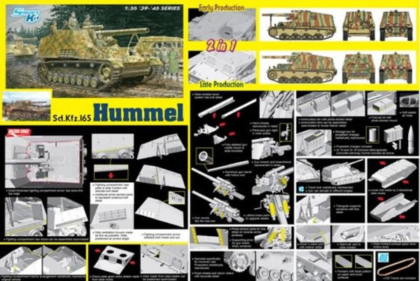 Dragon Models 1/35Hummel-Wespe le Pz.Haub auf Hummel Fahrgestell Vehicle Model Building Kit