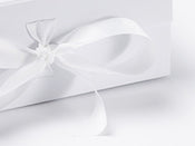 White gift box with grosgrain ribbon