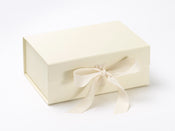 Ivory A5-size gift box with grosgrain