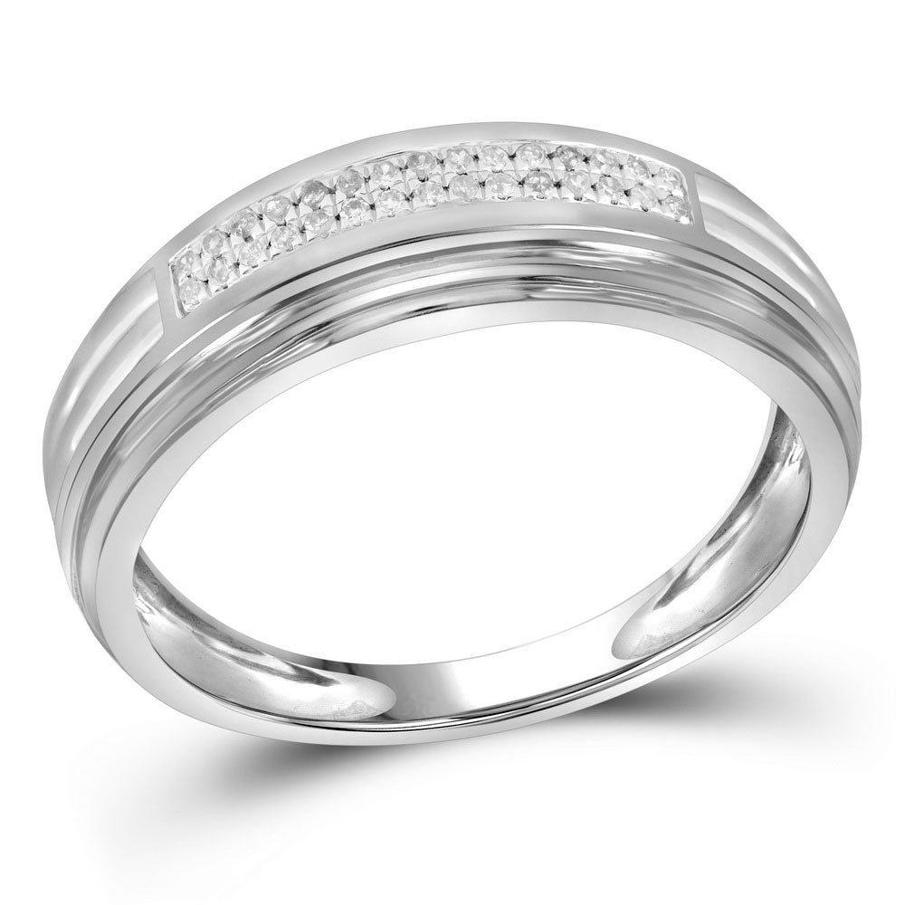 10kt Two-tone White Gold Mens Round 