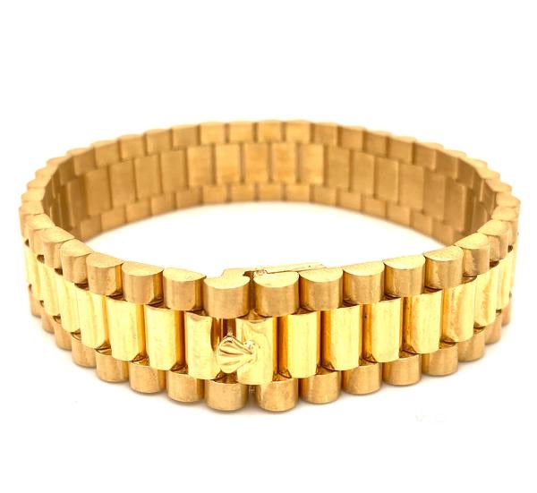 rolex style gold bracelet