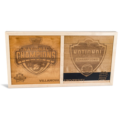 Villanova Men's Basketball 2016/2018 Combo Laser-Engraved Championship Floor Piece 23'' x 11 1/2''