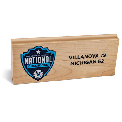 Villanova Men's Basketball 2018 Small Championship Floor Piece 6'' x 2 1/4'' with Screen-Printed Logo