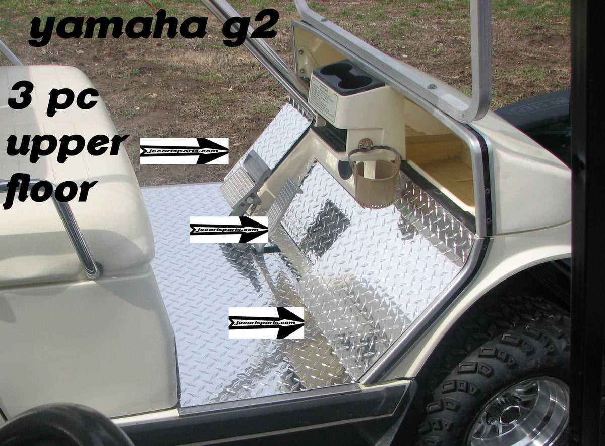 Yamaha G2 G9 Golf Cart Polished Aluminum Diamond Plate 3 Pc Upper