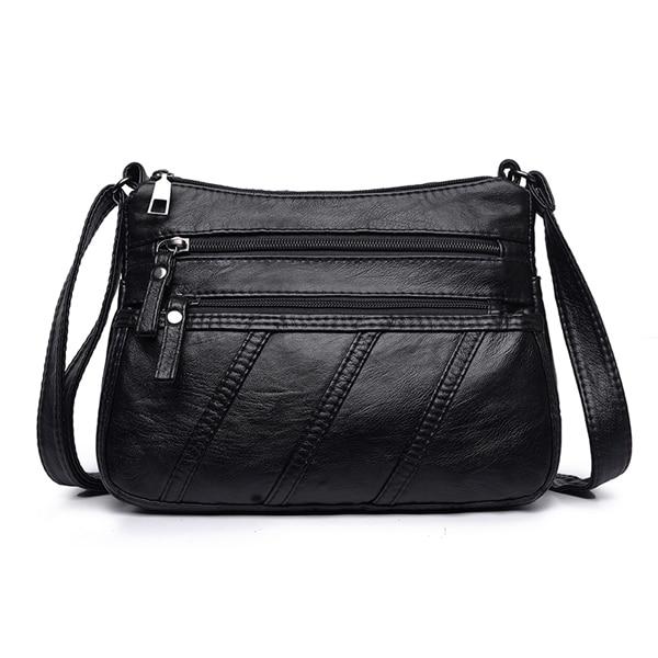 black vegan leather crossbody bag