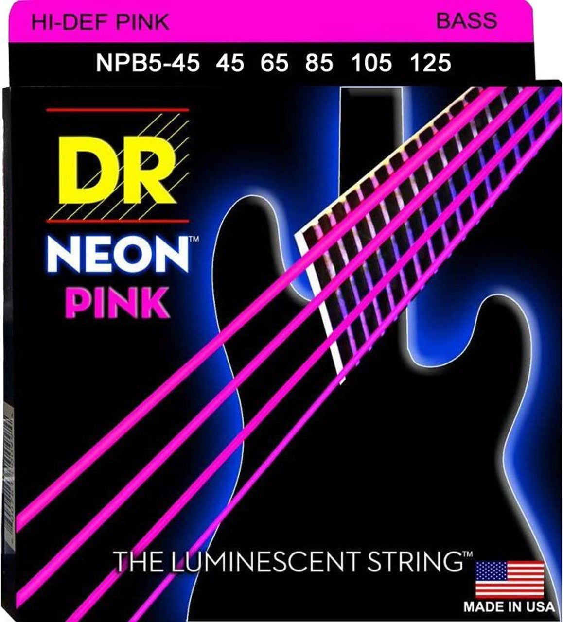 pink 5 string bass guitar