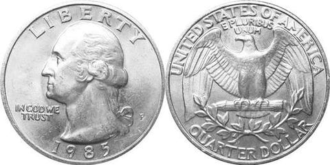 1985 Washington Quarter Obverse and Reverse