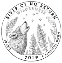 2019 W River of No Return Wilderness Quarter Reverse Design. Wolf Howling in the forest.