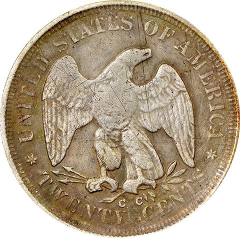 1876 CC 20 Cent Counterfeit Coin Reverse