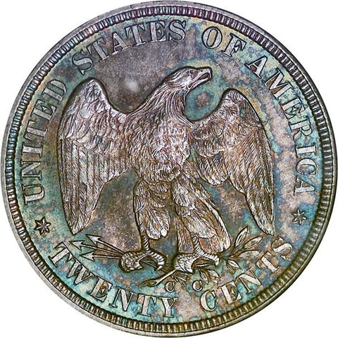 1876 CC Authentic 20 Cent coin reverse