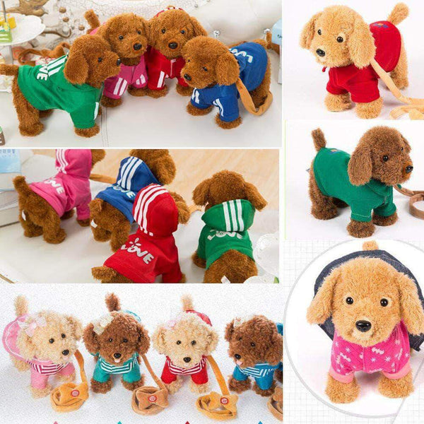 perrito de peluche que camina