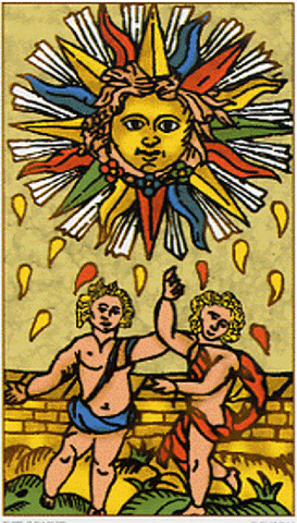 Sun Card from the Universal Tarot of Marseille