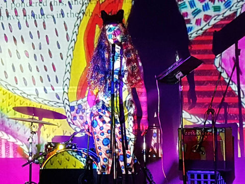 rVb live @ Yarra Hotel, 2017. Projections from her book, On The Rod.