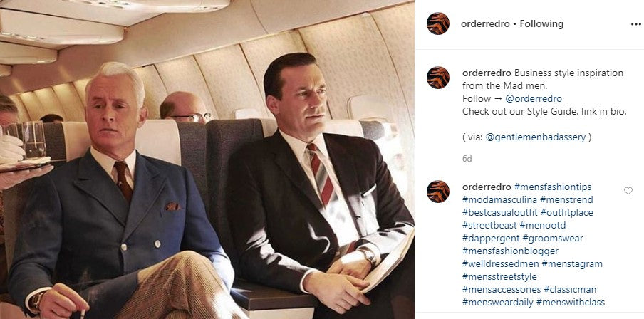 Mad Men on plane with IG comments 