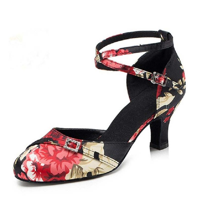 Zapatos de baile latino para mujer, zapatos de baile de salón flor – Dance Shoes Mart