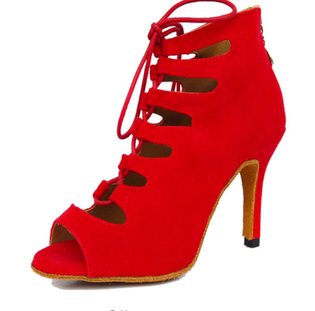 red latin dance shoes