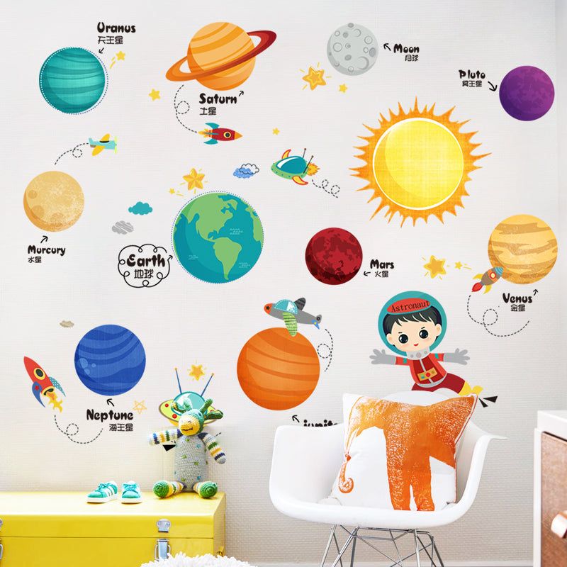 Space Solar System Wall Sticker Removable Pvc Decals Stickers Bedroom Decorations