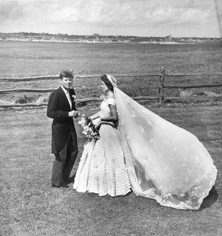 Jack and Jackie Kennedy wedding day modest bridal ball gown gorgeous