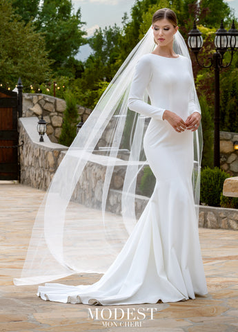 elegant bridal gown modest wedding dresses with sleeves cheap LDS bridal gown for plus size