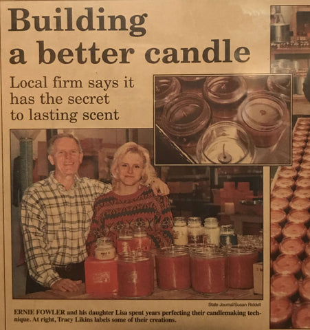 Newspaper cliping about start of Candleberry