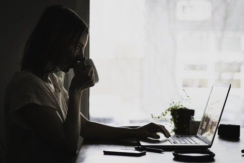 woman working from home on her laptop