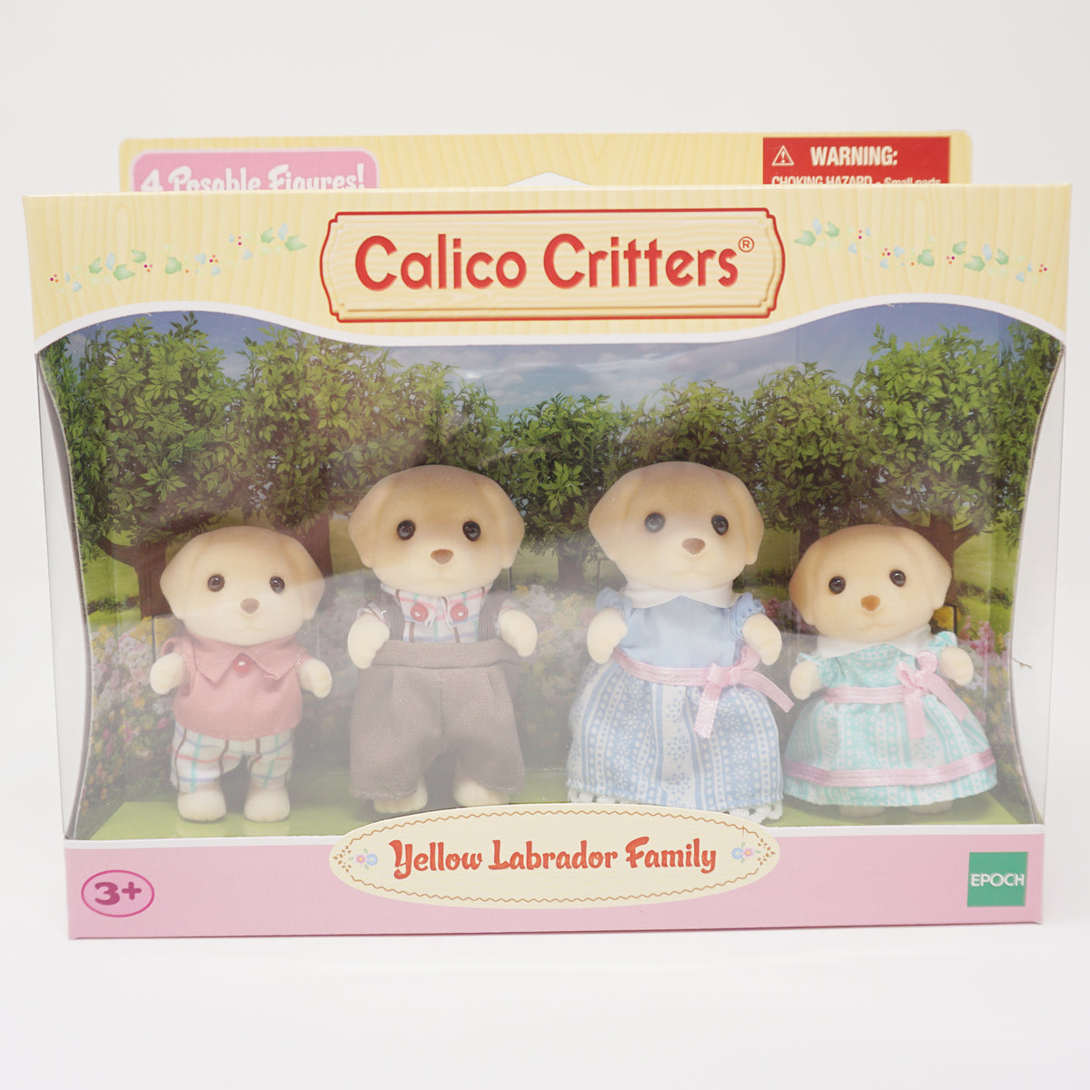 Calico Critters Yellow Labrador Family 3 Figures Toy Mom Dad Baby Girl Set 