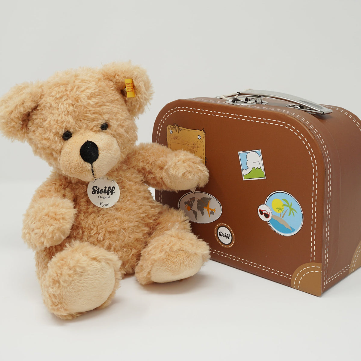 Fynn Teddy Bear Brown Suitcase Set Plush - Steiff