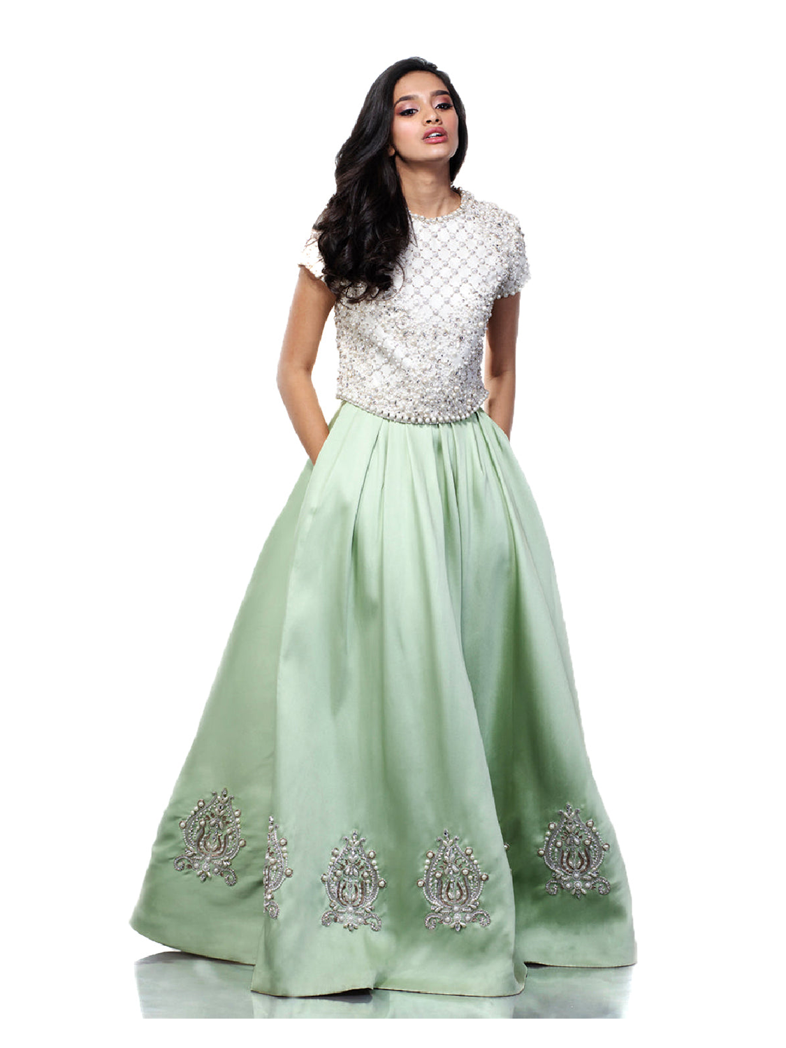 Margarite Crop Top and Skirt – Monisha Jaising