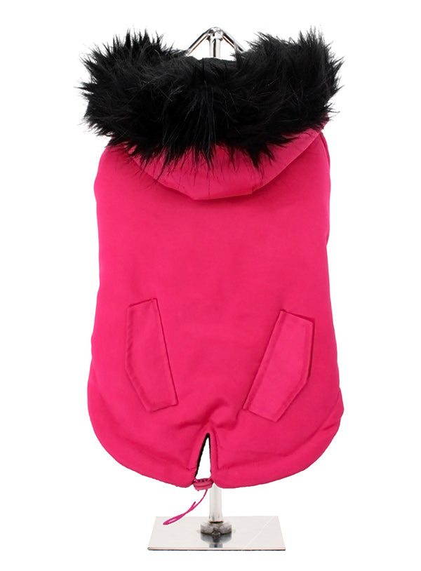 pink dog parka