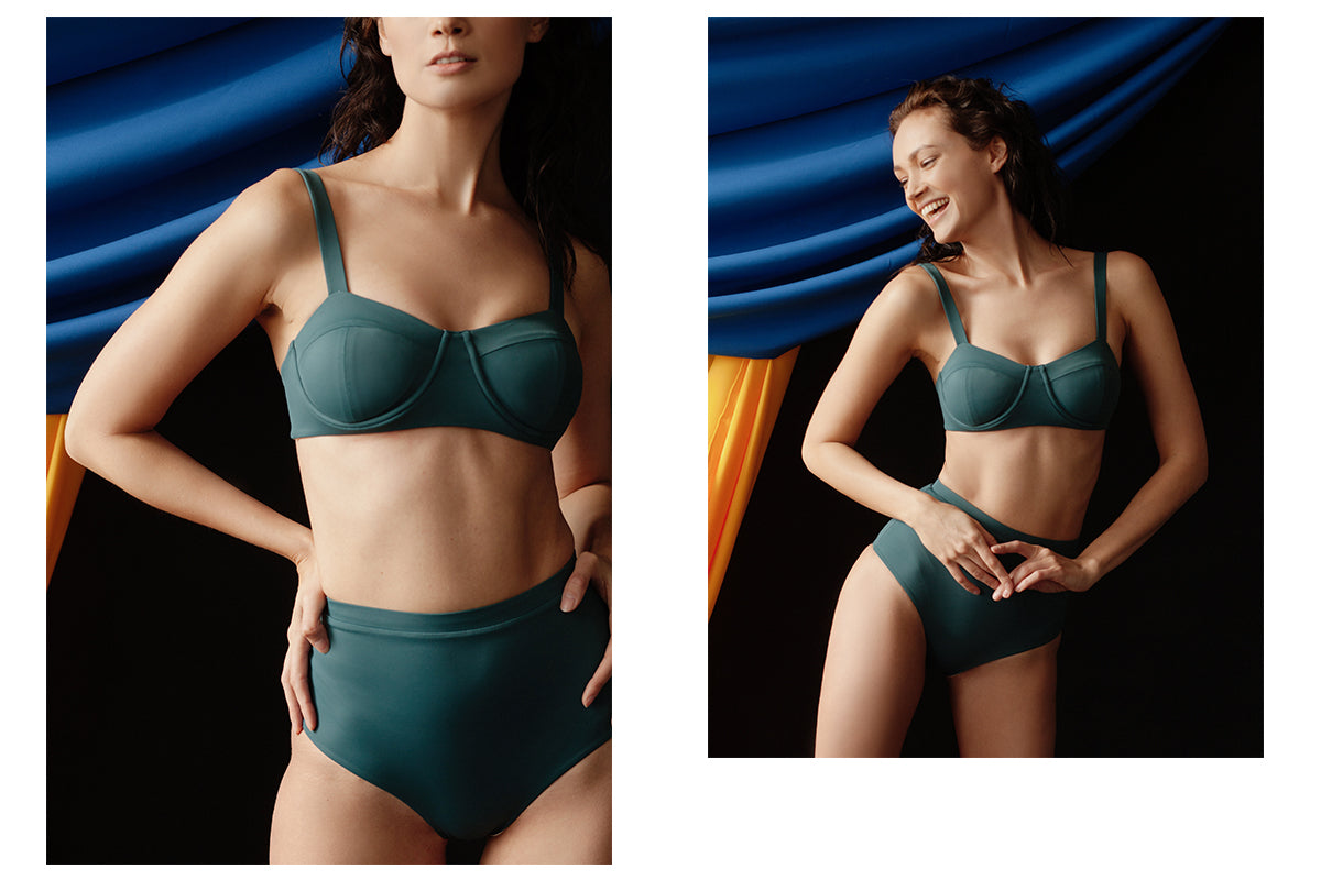 Constance Bikini in Dark Teal by Ozero Swimwear, Malaysia 