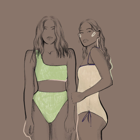 Fashion illustration by Lera Kopeleva for Ozero Swimwear