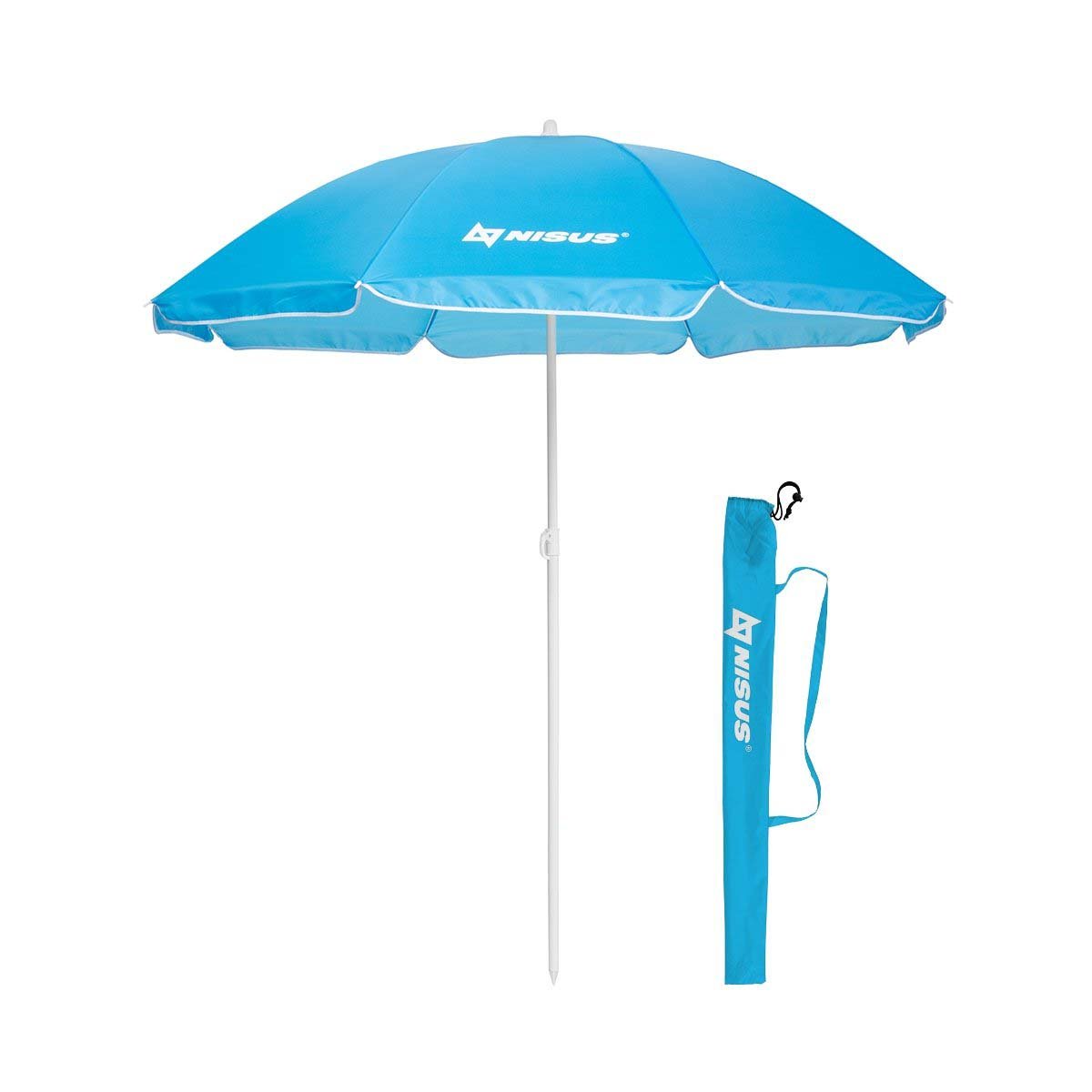 Blue Fish Seaweed Art Foldable Umbrella UV Protection Folding Sun Blocking Umbrellas for Beach Travel Kids Women Boys Girls