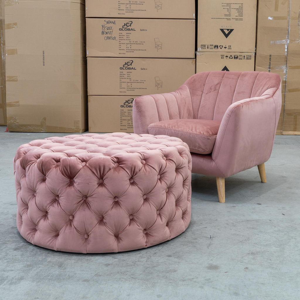 pink velvet chair the range