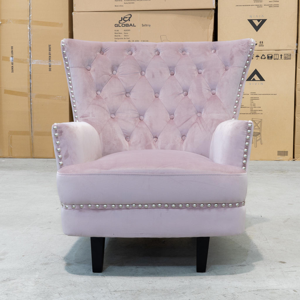 pink velvet chair the range