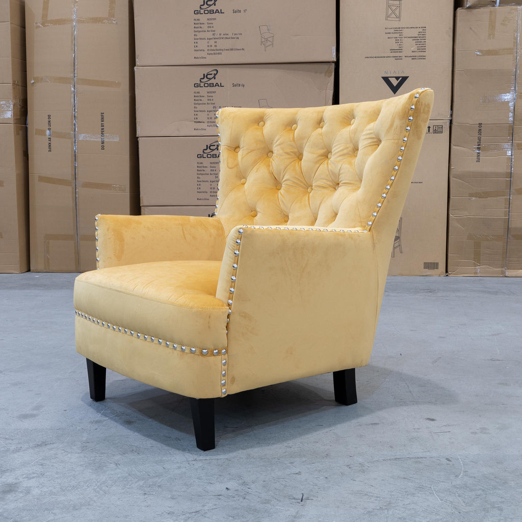 mustard velvet occasional chair