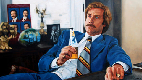 Madison Gregory Art Print - Ron Burgundy In Blue